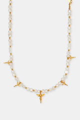 Cherub Motif Freshwater Pearl Necklace - 6mm