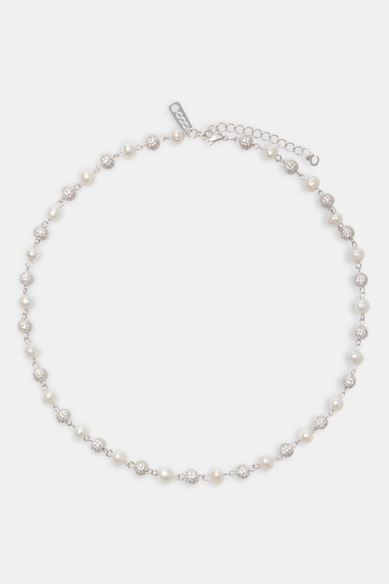 Freshwater Pearl & Ice Ball Necklace - White