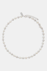 Freshwater Pearl & Ice Ball Necklace - White