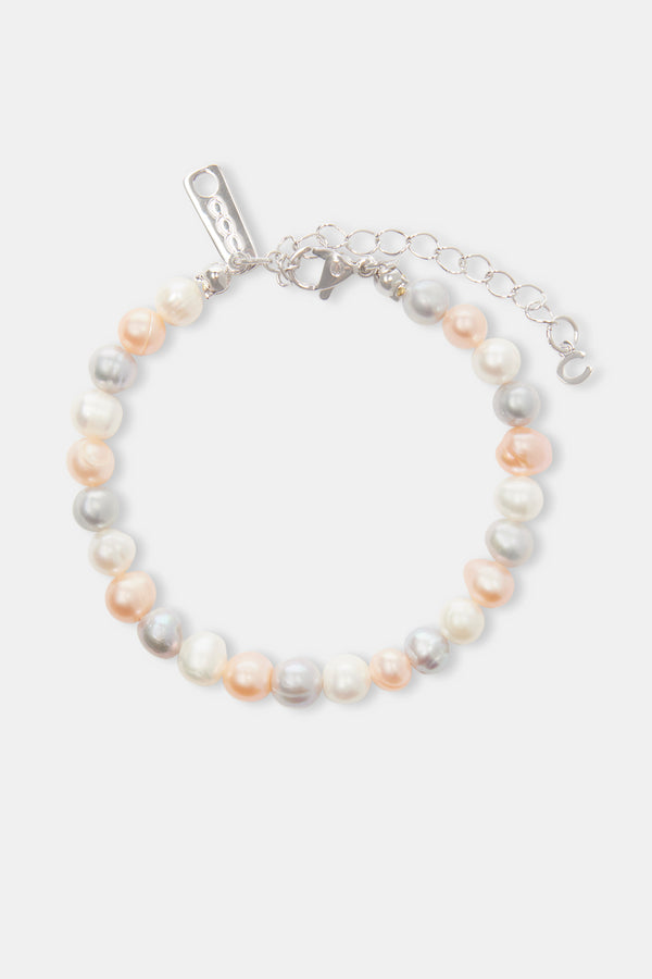 Multi Colour Freshwater Pearl Bracelet - White