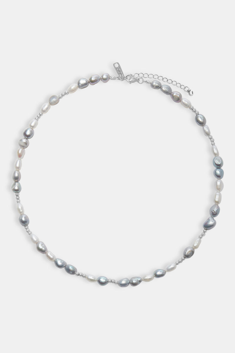 Metallic Freshwater Pearl Ice Ball Necklace