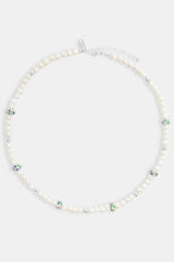 Freshwater Pearl & Multi Iced Ball Necklace