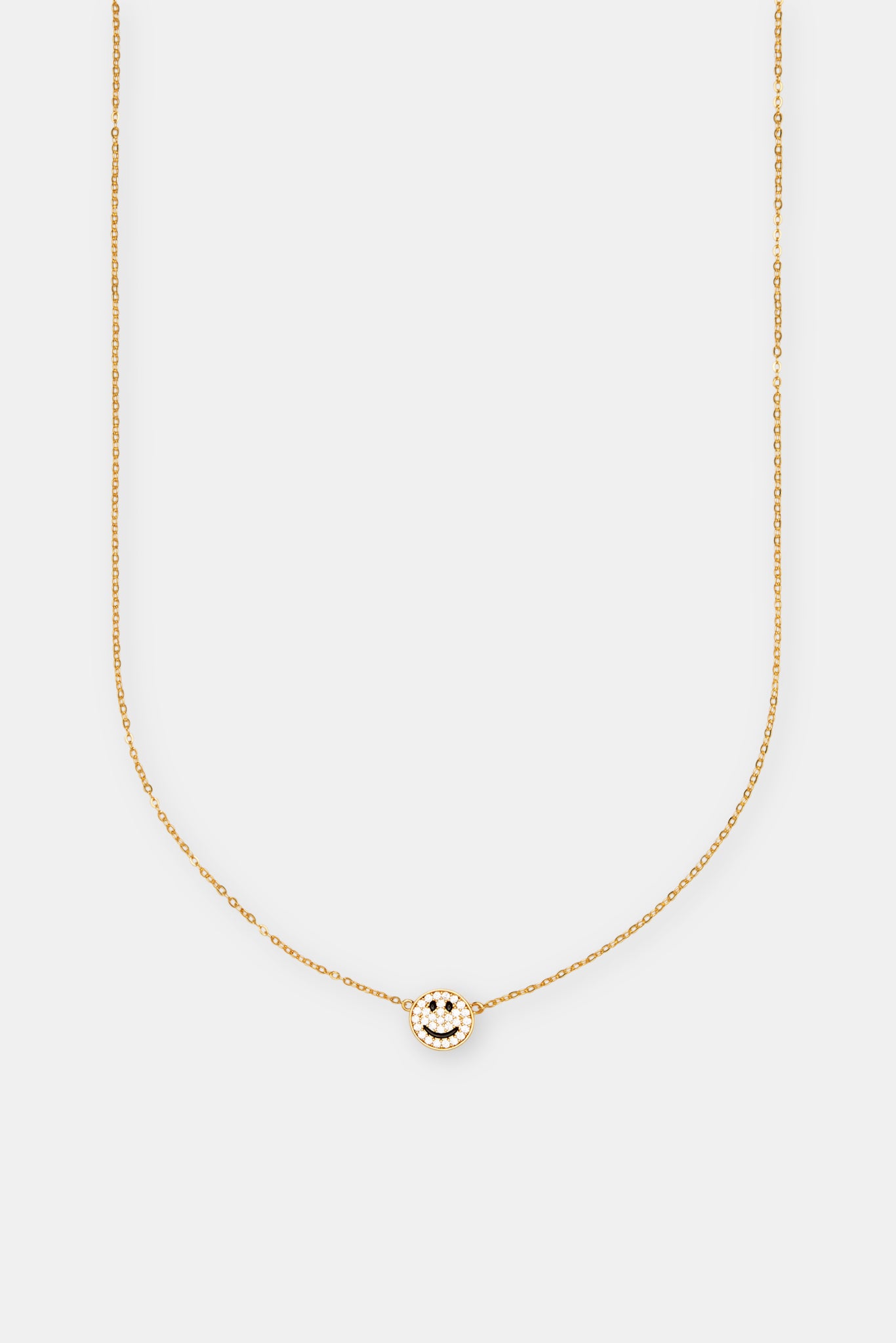 Iced Happy Face Motif Necklace