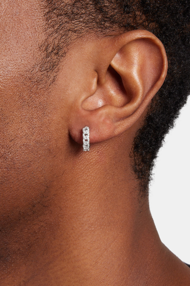 Iced Cuban Chain Huggie Earrings Mens Earrings Shop Hoop