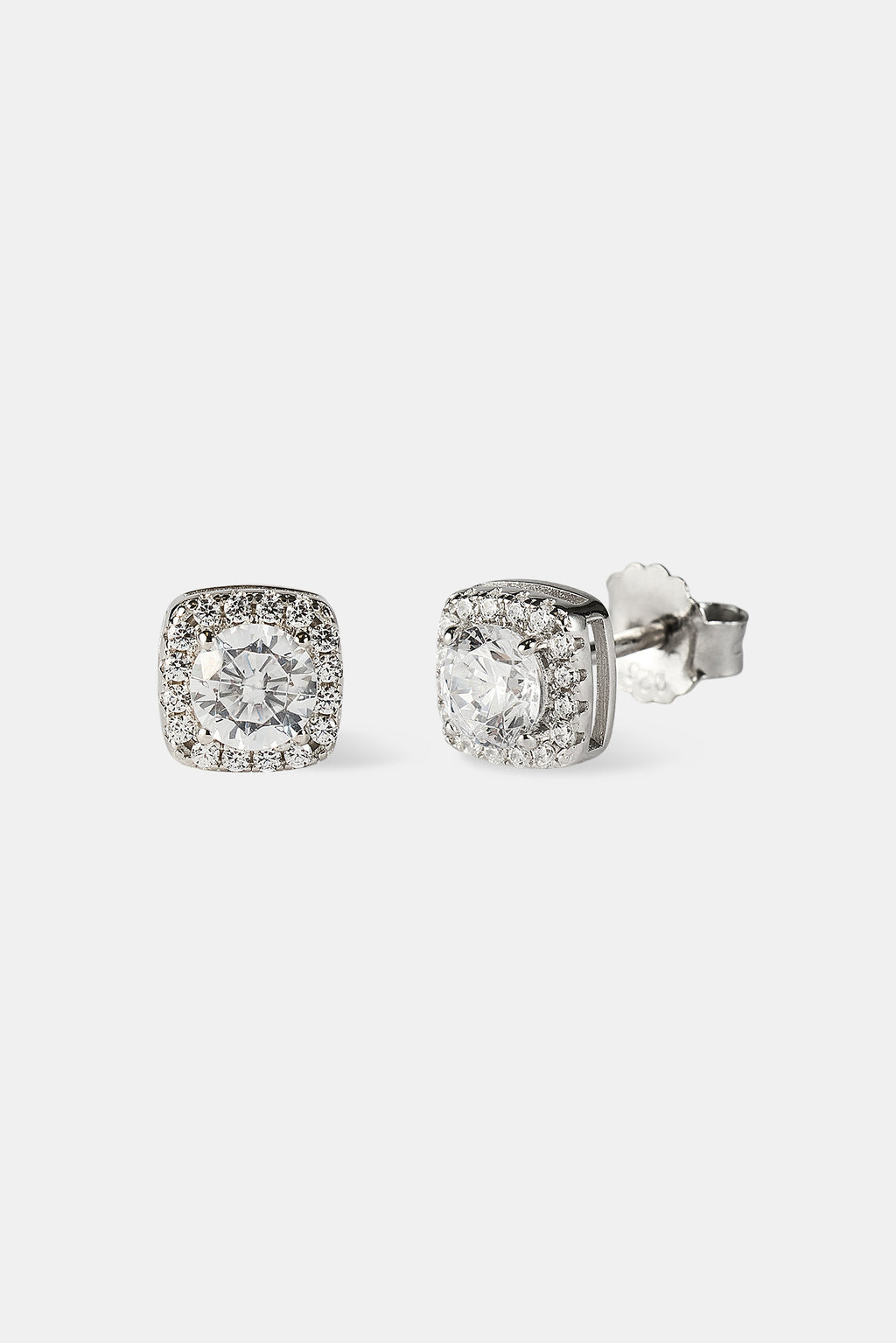 Iced Cluster Stud Earrings 7mm