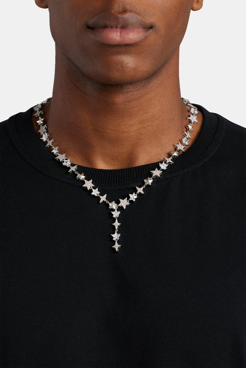 Drop Star Chain 10mm Iced CZ Star Drop Tennis Chain | Mens Chains | Shop Drop Chains at ...