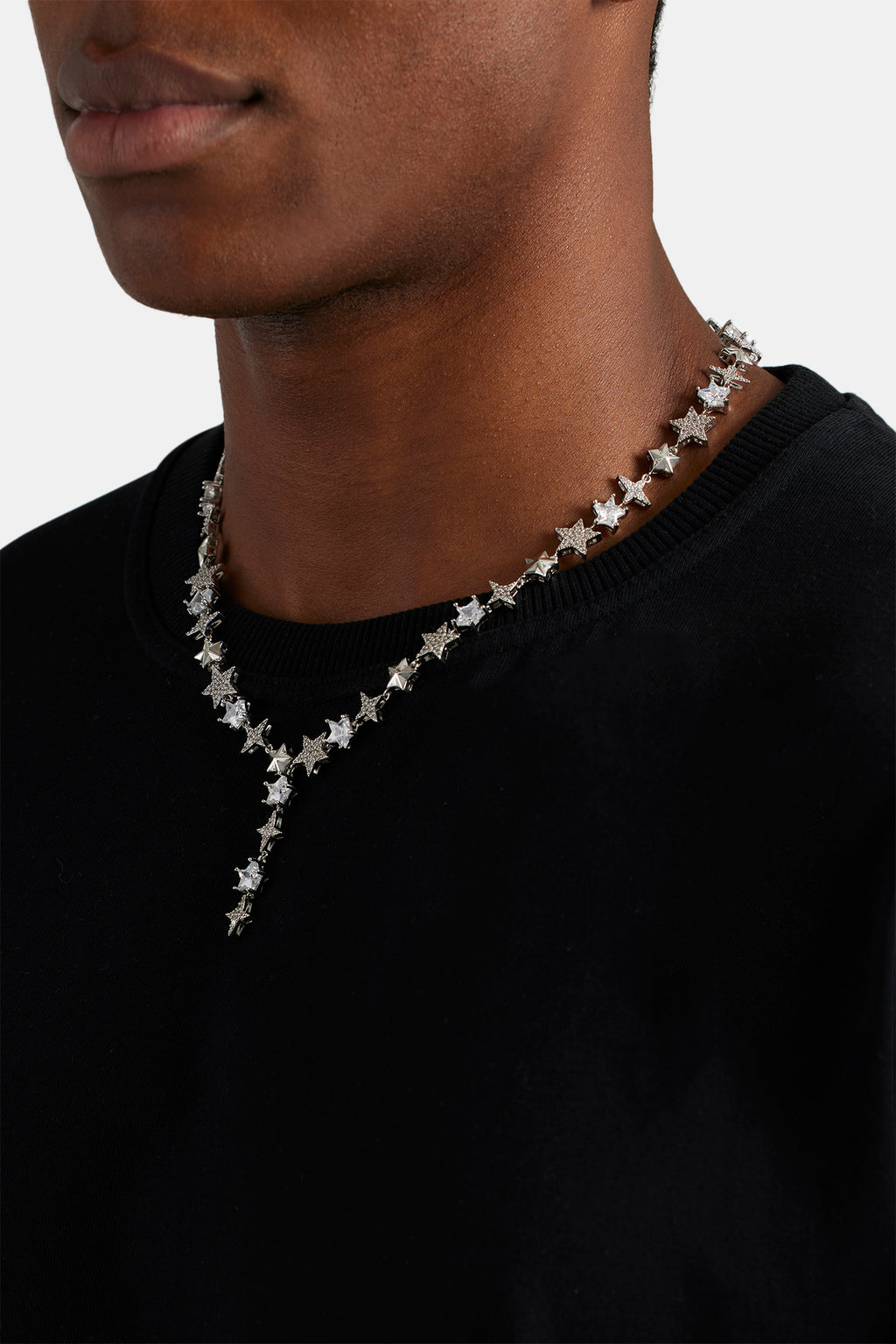 Single Drop Chain 10mm Iced CZ Star Drop Tennis Chain | Mens Chains | Shop Drop Chains at ...