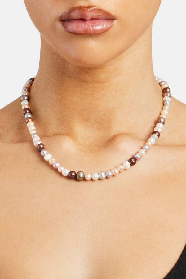 Multi Pink Bead Freshwater Pearl Necklace