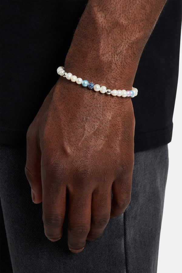 Mixed Colour Bead & Ice Freshwater Pearl Bracelets