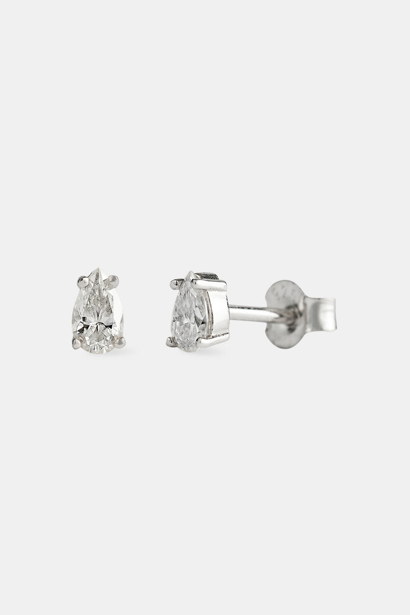 Moissanite Pear Stud Earrings - 5mm