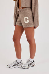 Strickshorts in C-Form – Taupe