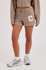 Strickshorts in C-Form – Taupe