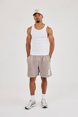 Mens C Knitted Relaxed Short - Stone