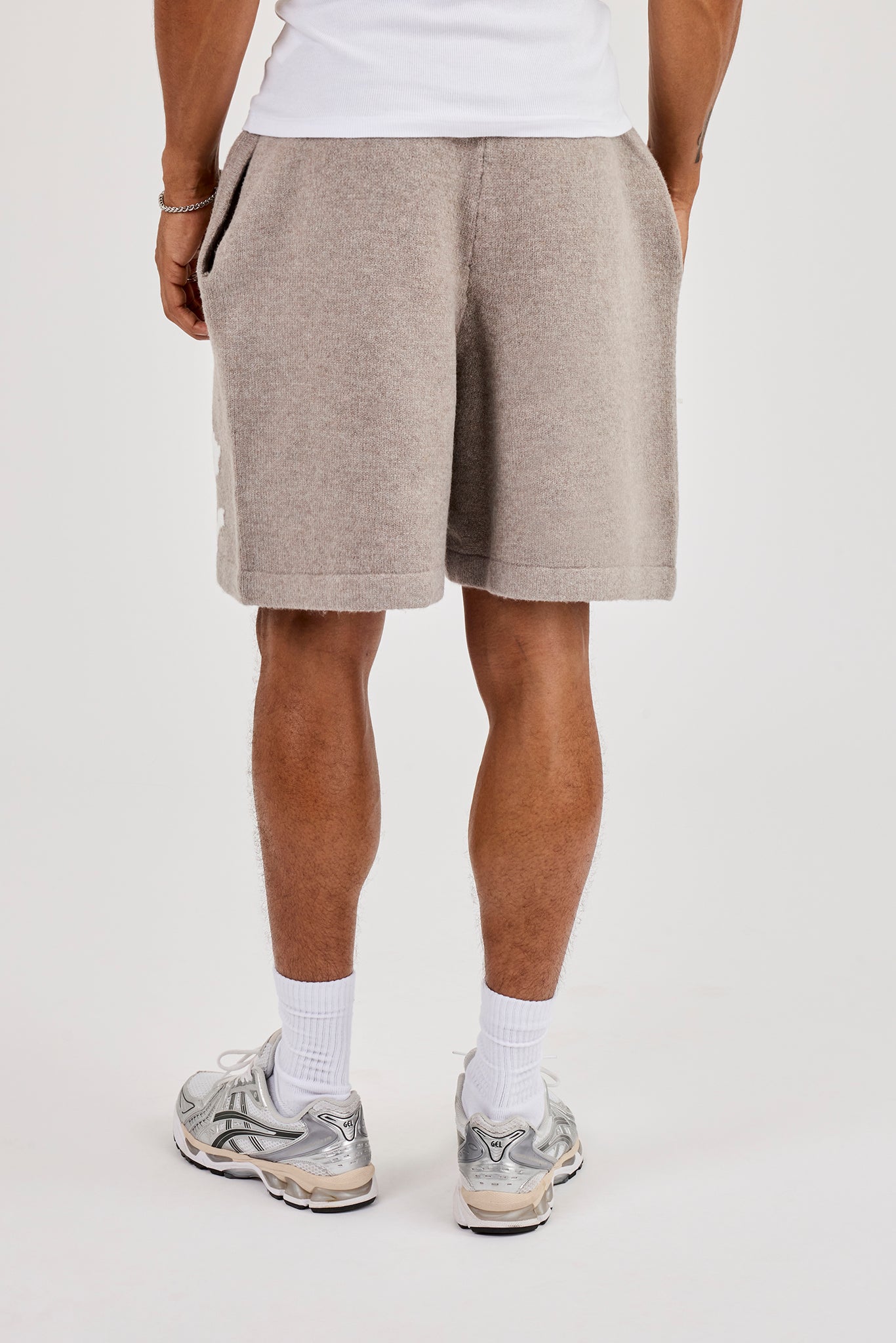 Mens C Knitted Relaxed Short - Stone