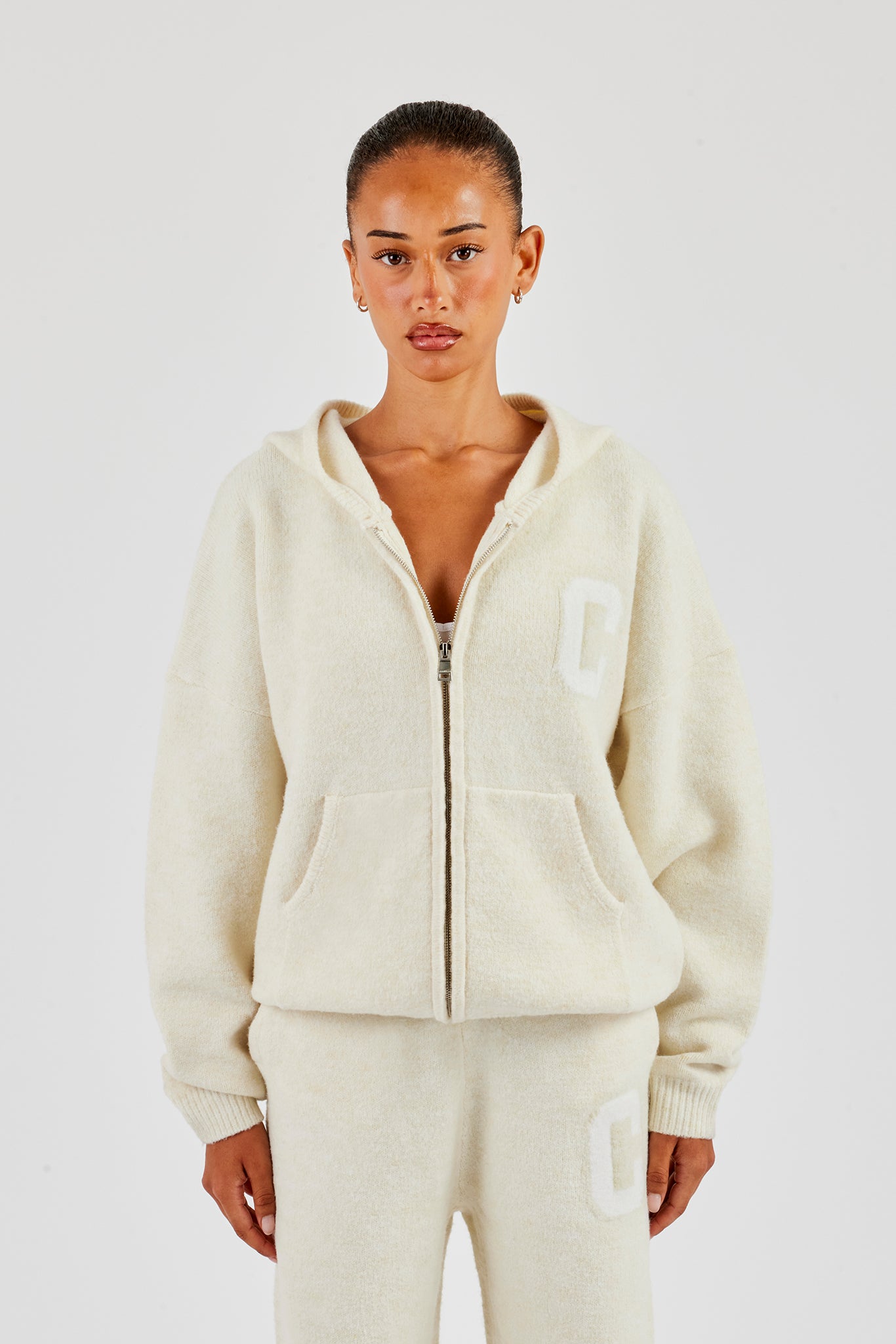 Zip Through Knitted Jumper - Butter Yellow