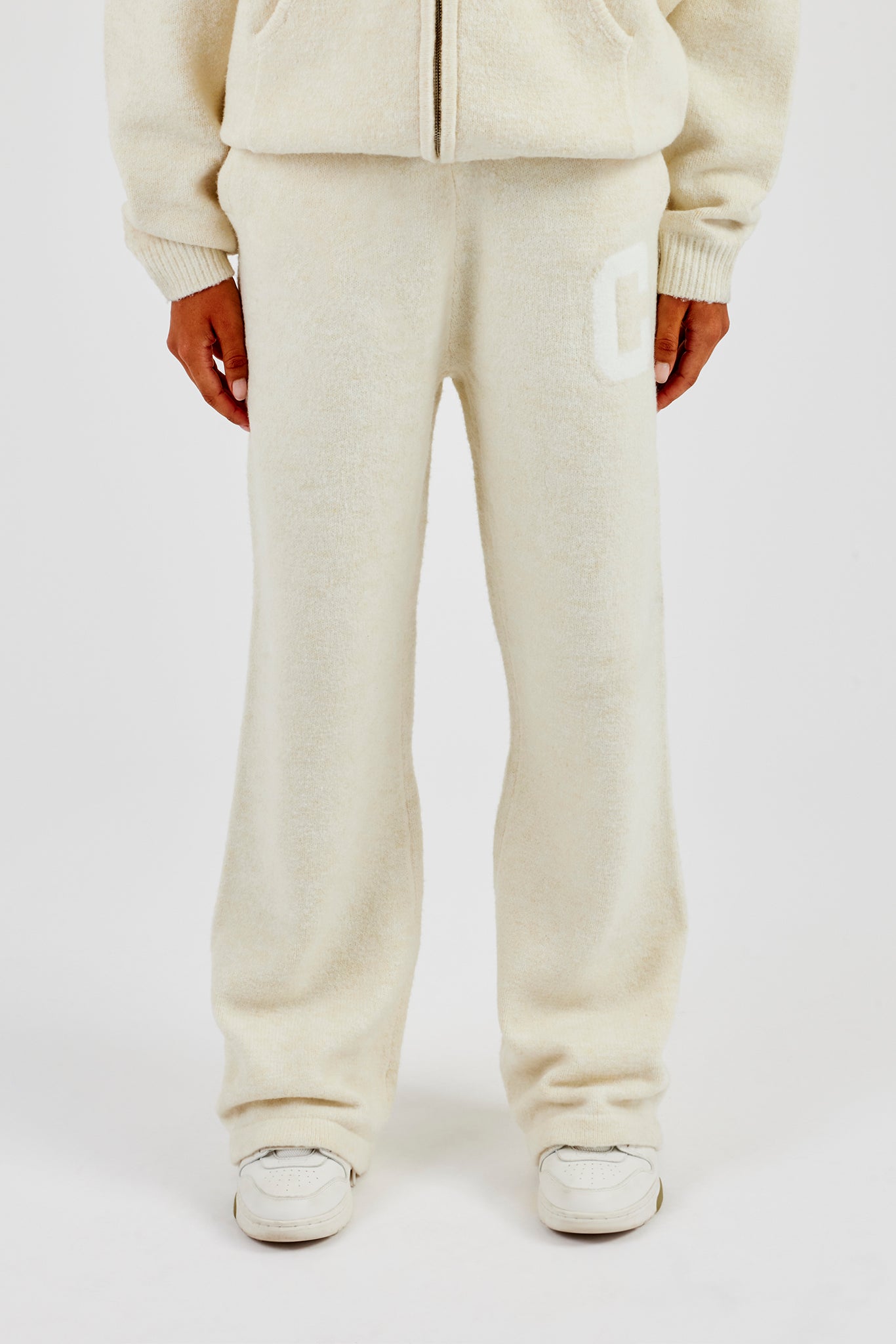 Wide Leg Knitted Jogger - Butter Yellow