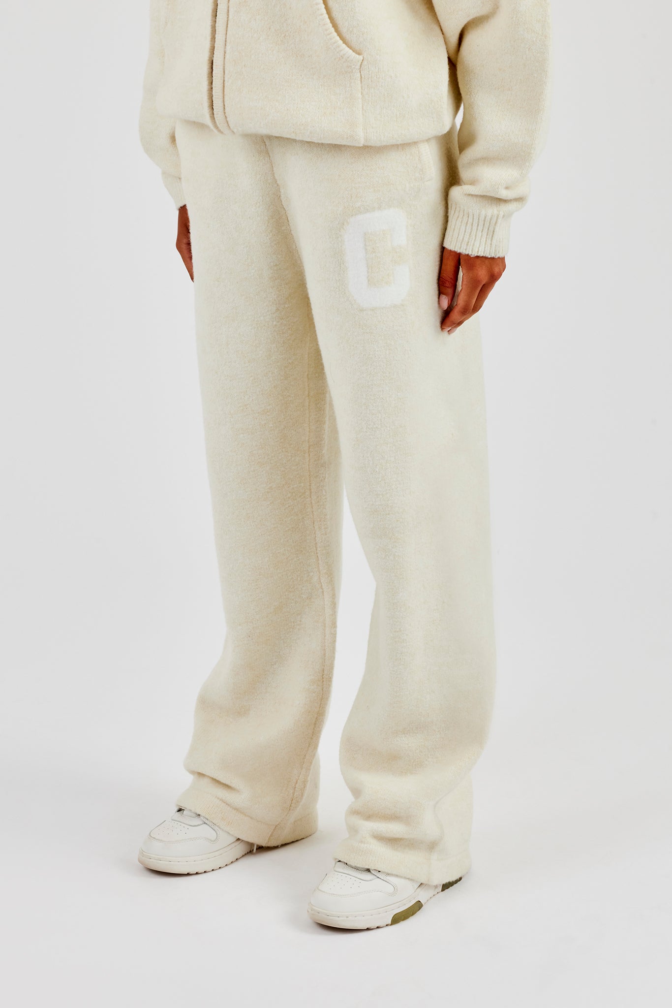 Wide Leg Knitted Jogger - Butter Yellow