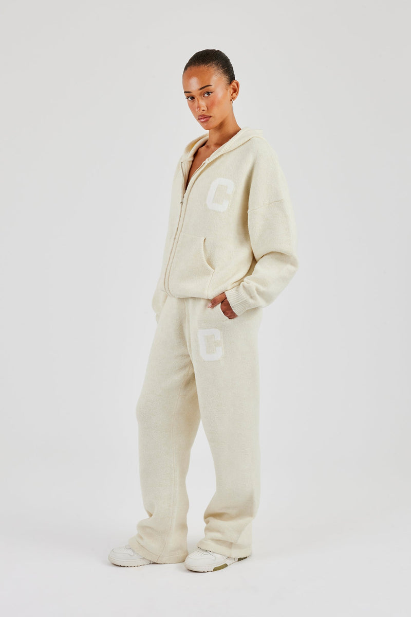 Zip Through Knitted Jumper - Butter Yellow