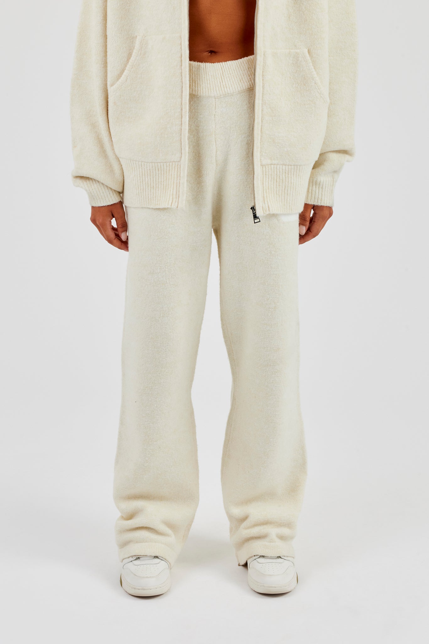 Wide Leg Knitted Jogger - Butter Yellow