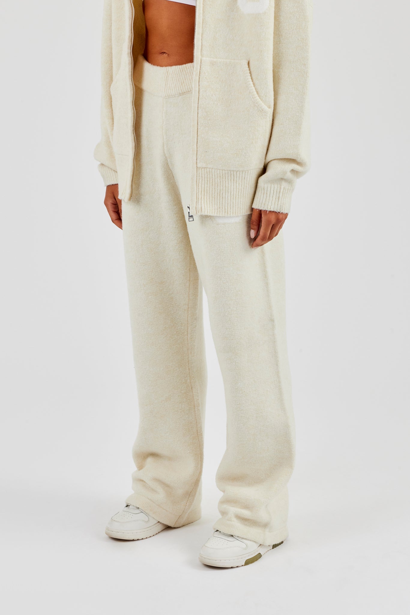Wide Leg Knitted Jogger - Butter Yellow