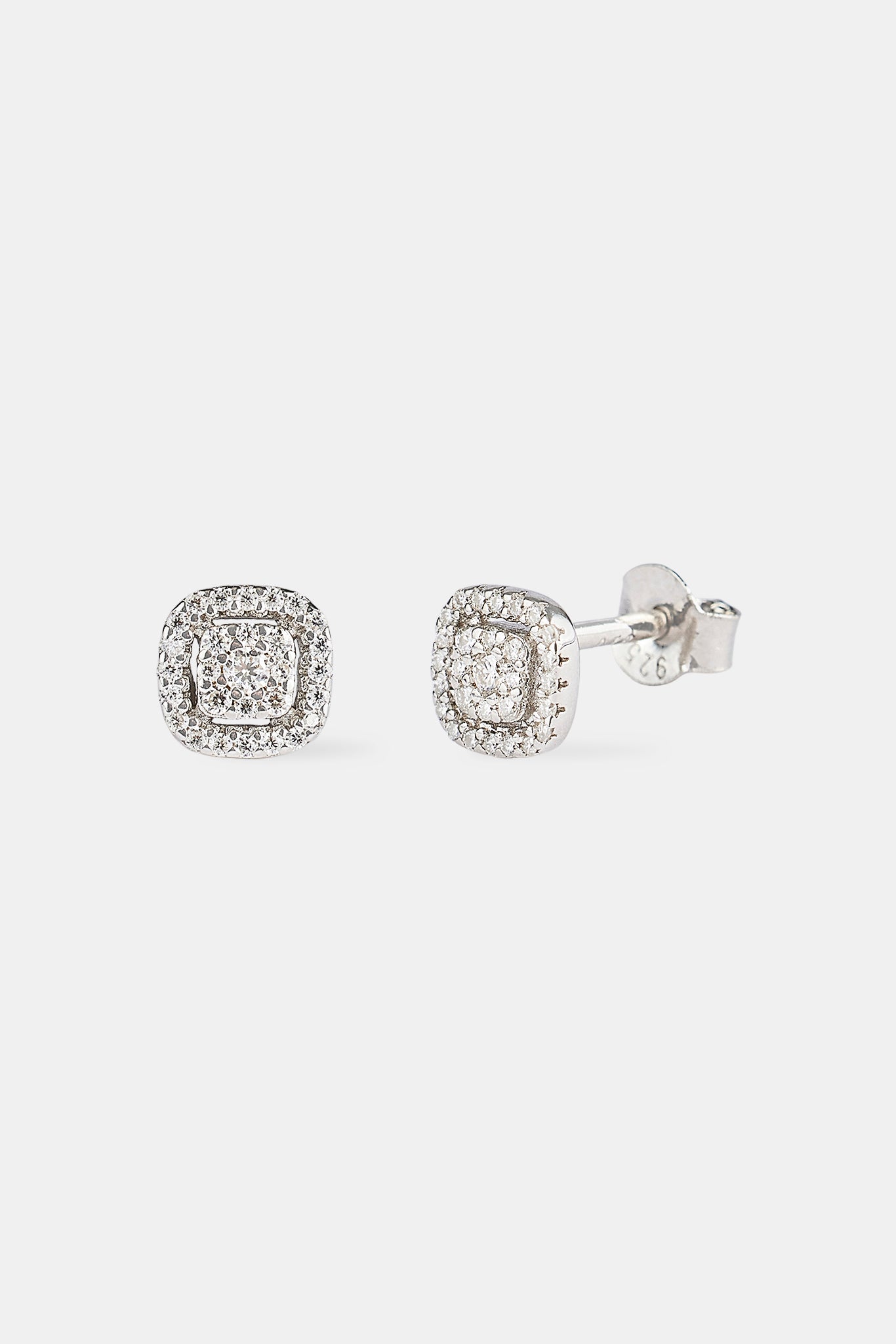 Moissanite Outline Cluster Stud Earrings - 6mm