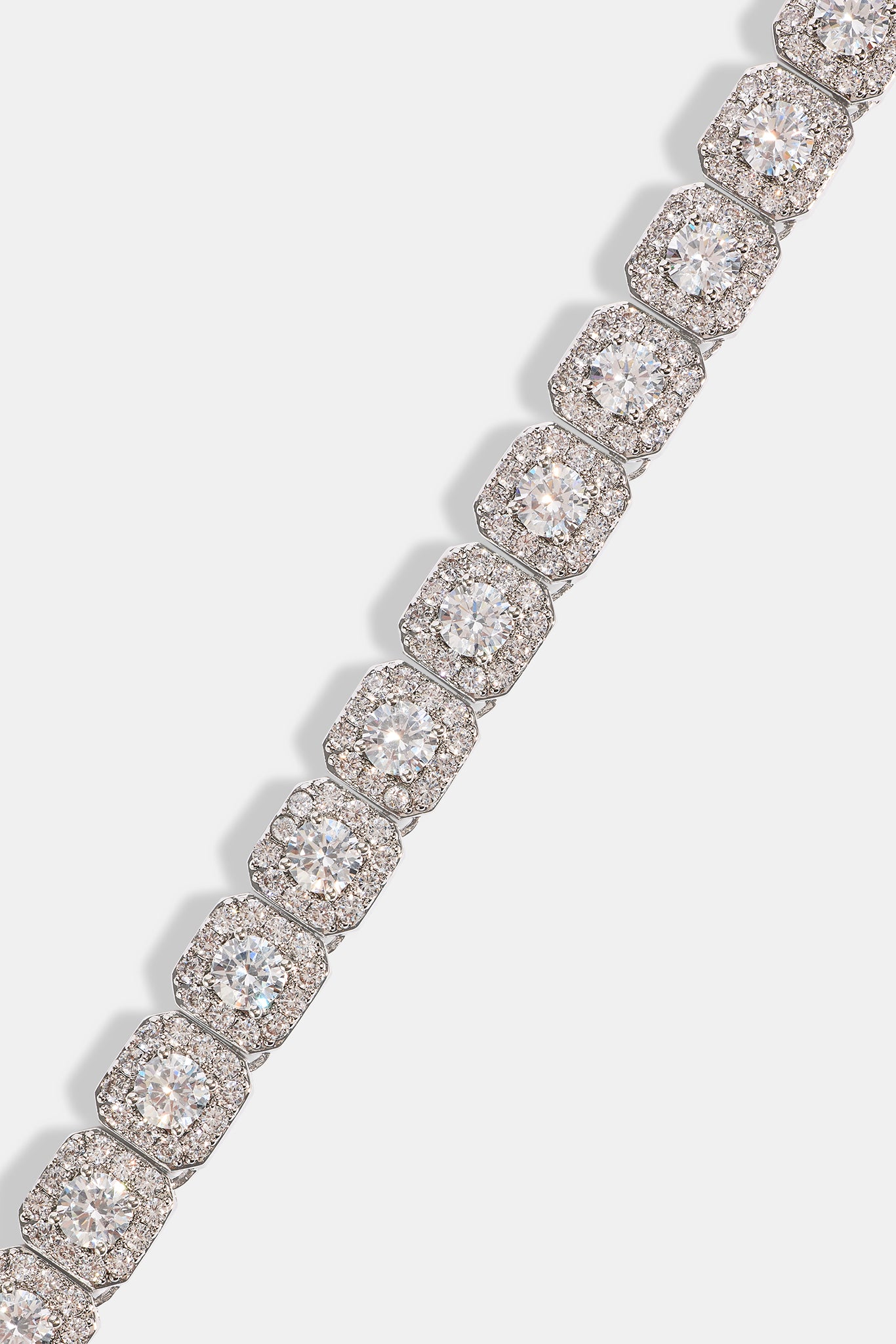 Clustered Tennis Chain - 10mm - White