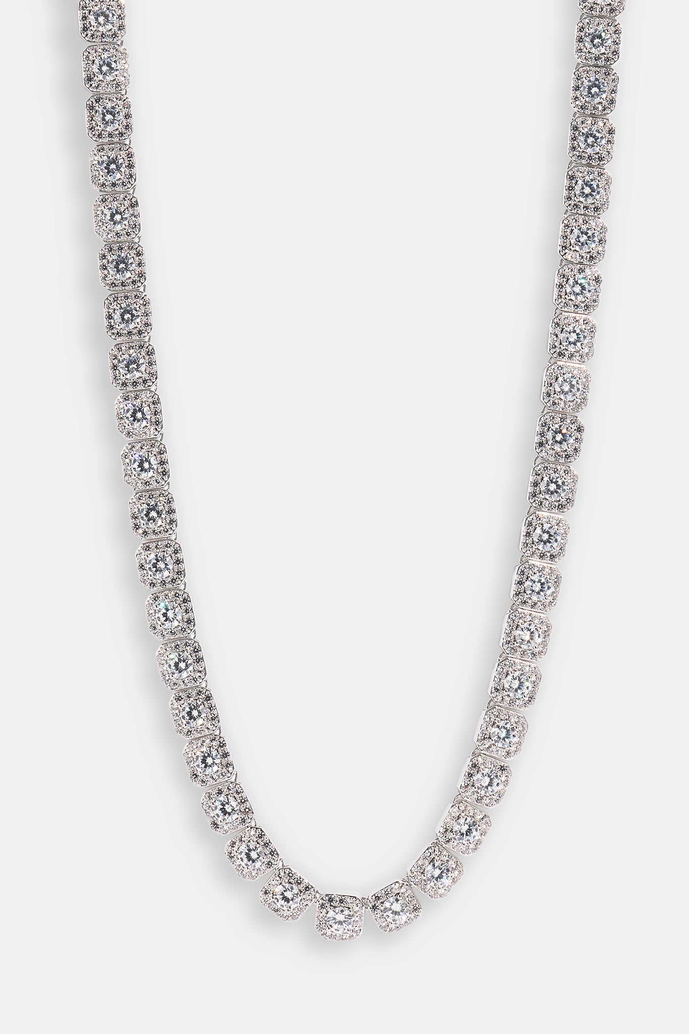 Clustered Tennis Chain - 10mm - White