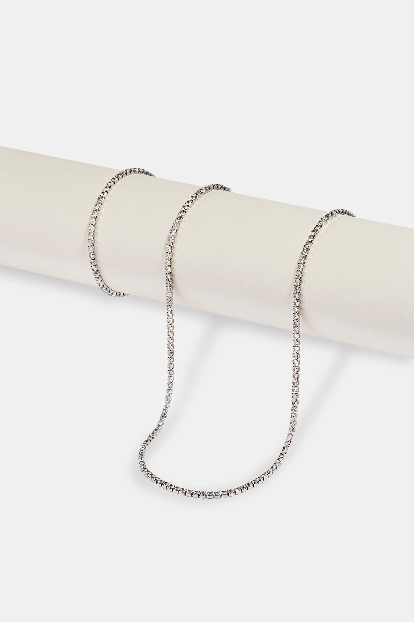 Mikro-Tenniskette &amp; Armband - Weiß