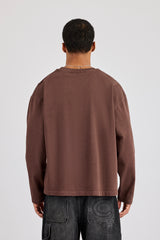 Washed Long Sleeve T-Shirt - Chocolate