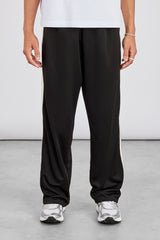 Mens Relaxed Poly Smooth Taping Track Pant - Black