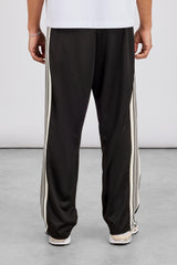 Mens Relaxed Poly Smooth Taping Track Pant - Black