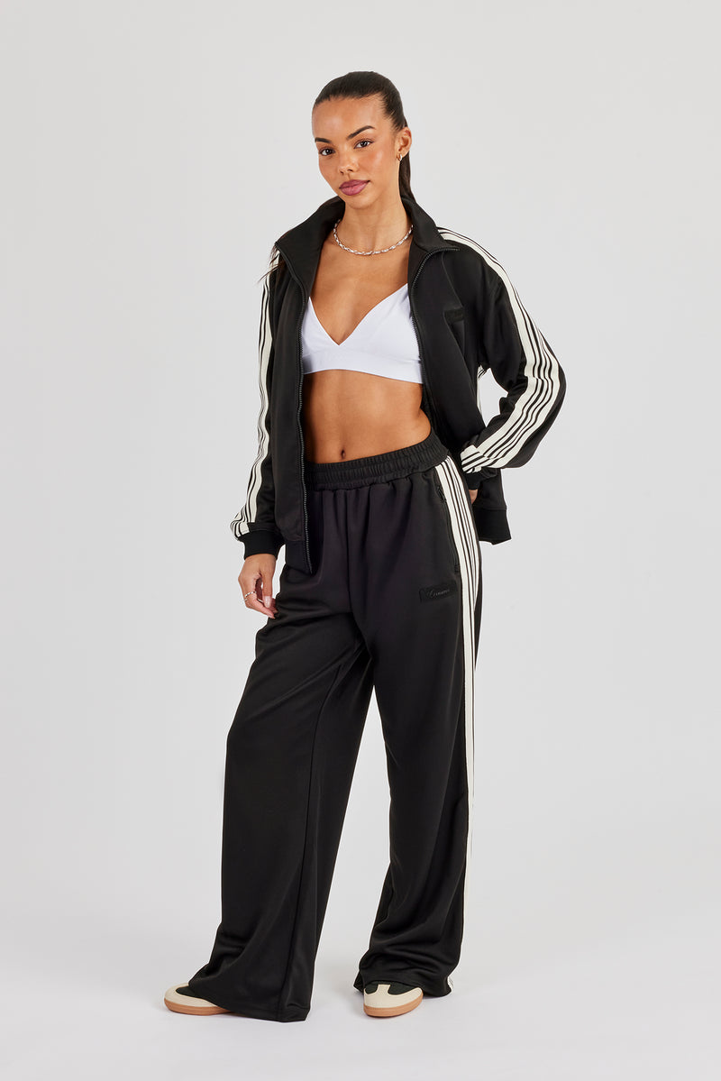 Pinterest Track Top Womens Poly Smooth Taping Track Top & Track Pant - Black | Womens Sets ...