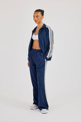 Womens Regular Poly Smooth Taping Tracksuit - Navy Blue