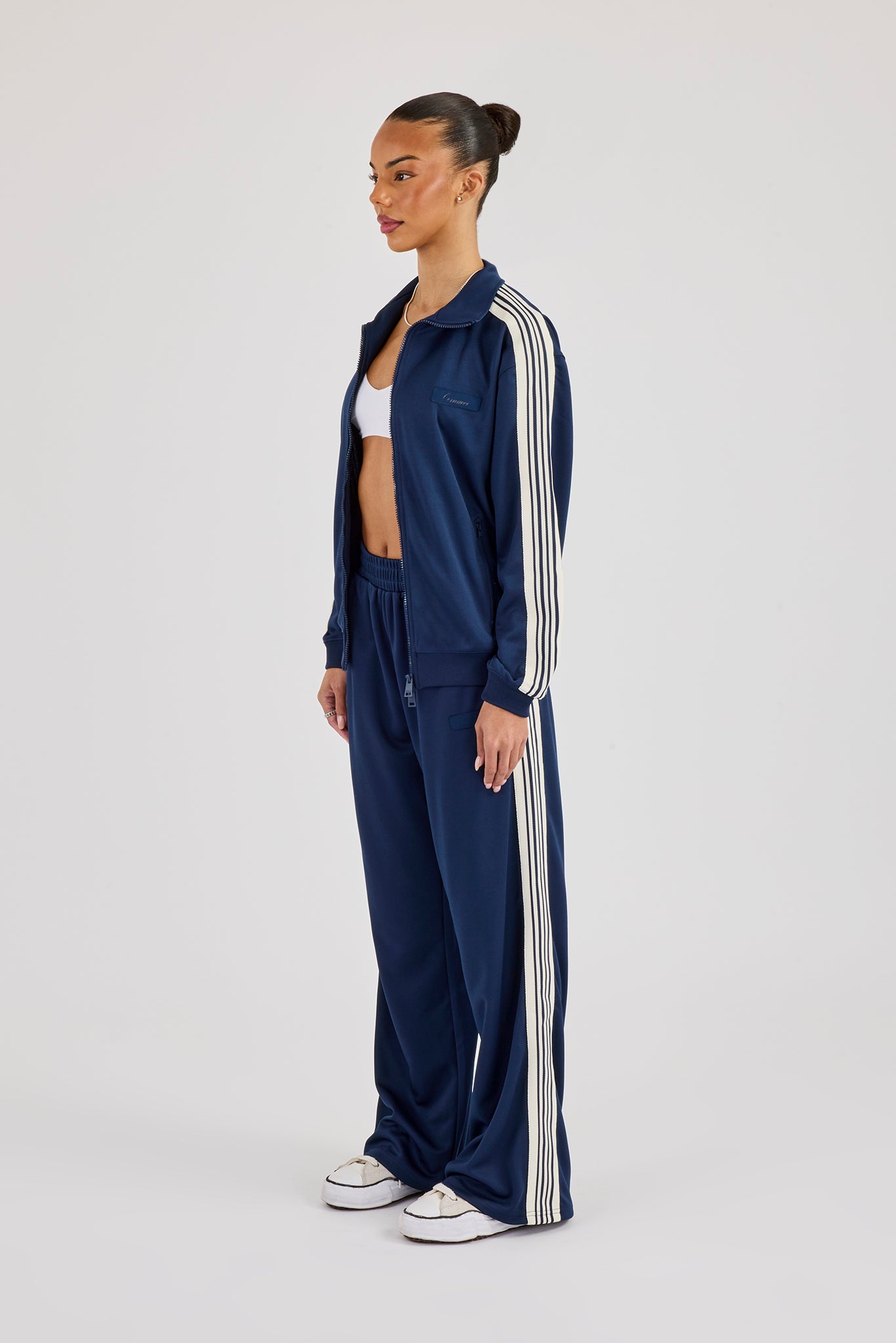 Womens Regular Poly Smooth Taping Tracksuit - Navy Blue