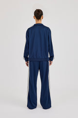 Womens Regular Poly Smooth Taping Tracksuit - Navy Blue