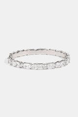Mixed Shape Stone Bangle - 6mm - White
