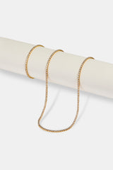 Micro Tennis Bracelet & Chain - 2.5mm - Gold