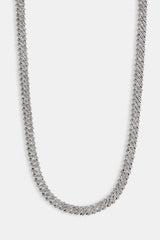 Kubanische Iced Prong Kette - 8mm - Weiß