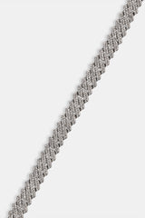 Kubanische Iced Prong Kette - 8mm - Weiß