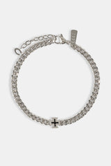 Miami Cuban Armband mit schwarzem Emaille-Motiv – 8 mm