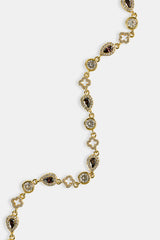 Chocolate Motif & Gemstone Chain - 6mm - Gold