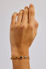 Schokoladenherz-Armband mit mehreren Edelsteinen – 6 mm