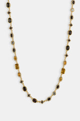 Chocolate Motif Multi Gemstone Chain - 6mm