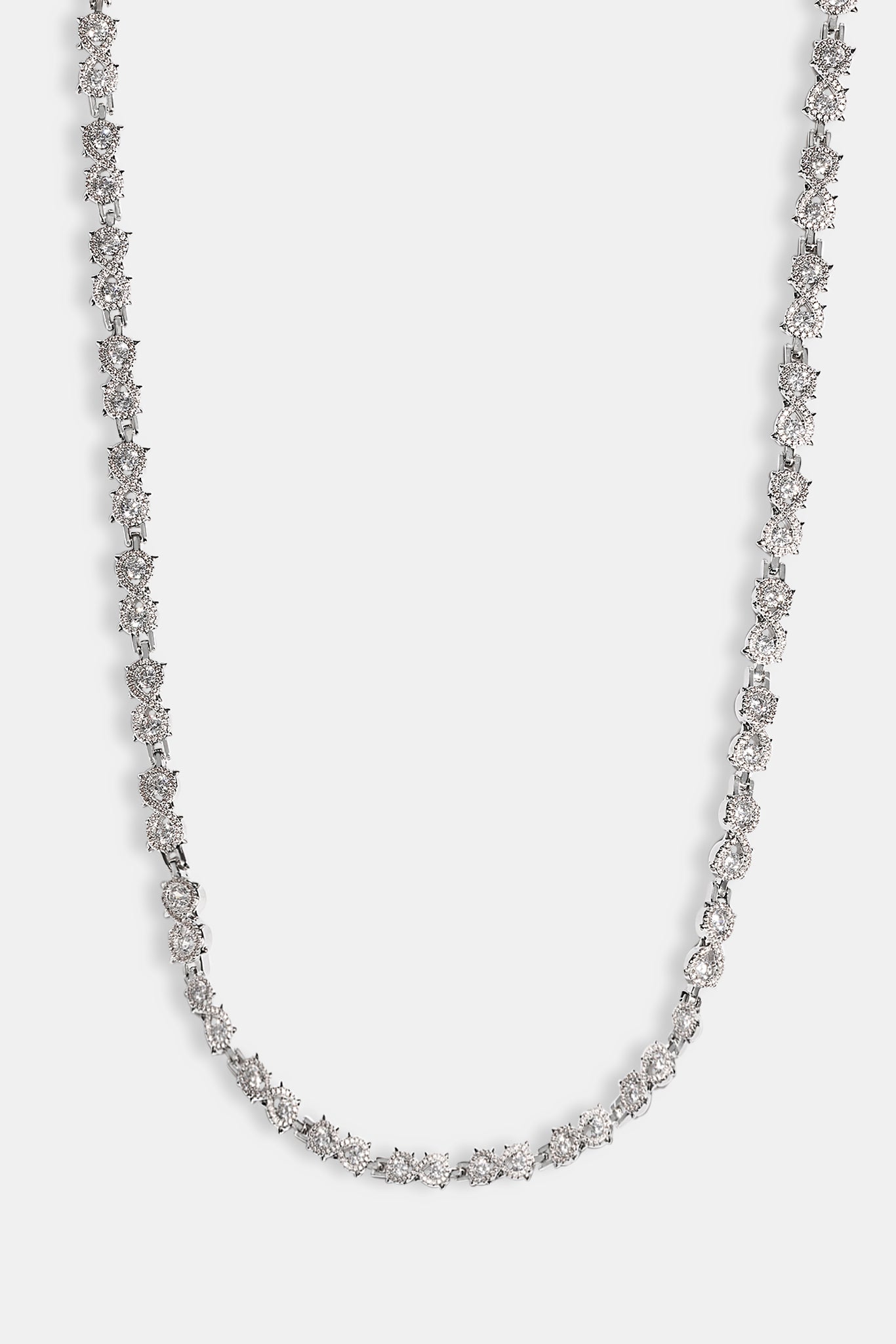 Iced Cluster Infinity Chain - 6mm - White