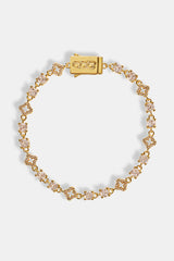 Motif & Circle CZ Multigem Bracelet - 6mm - Gold