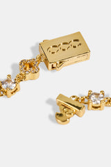Motif & Circle CZ Multigem Bracelet - 6mm - Gold