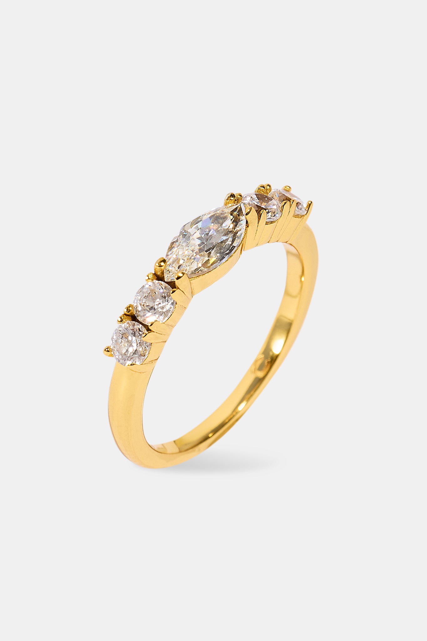 Mixed Gemstone Shape Ring - 4mm - Gold