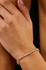 Iced Marquise Mixed Shape Bracelet - 5mm - Gold