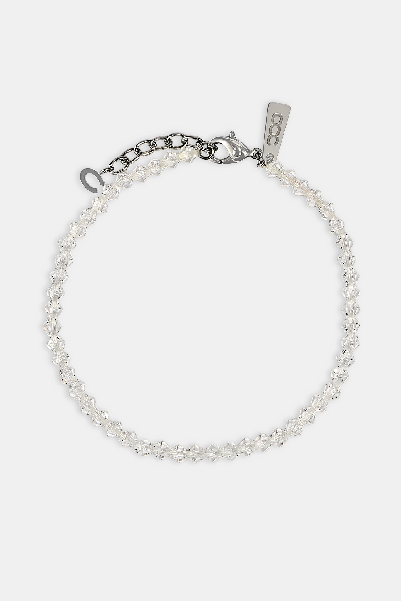 Clear Glass Bead Bracelet - 4mm - White