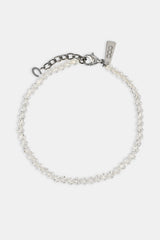 Clear Glass Bead Bracelet - 4mm - White